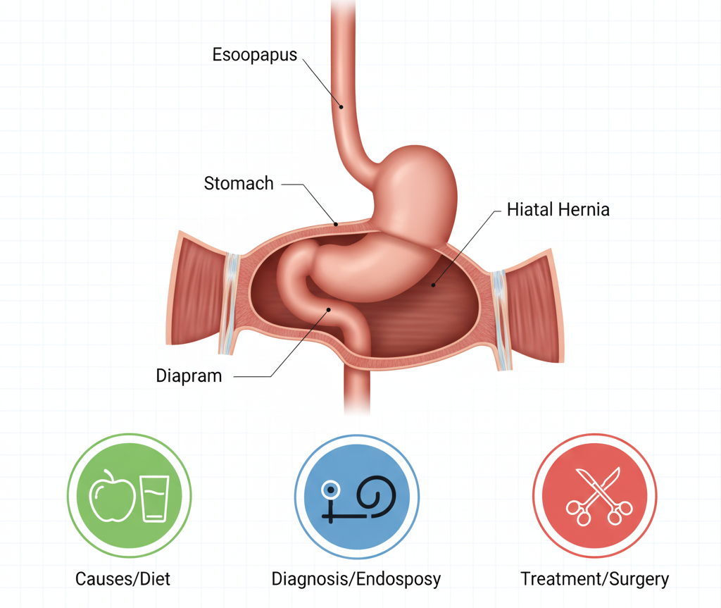 Hiatal Hernia for the Causes, Diagnosis, and Treatment Options